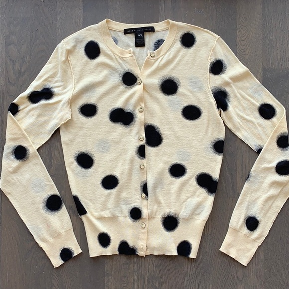 Marc by Marc Jacobs Cardigan w Black Polka Dots